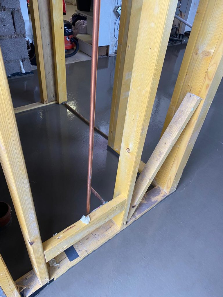 Liquid screeding - New extension in Pontrhydygroes