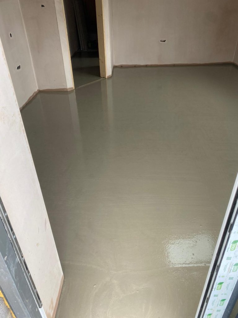 Liquid screeding - New extension in Pontrhydygroes